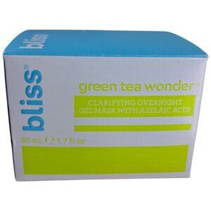 Bliss Green Tea Wonder Clarifying Overnight Gel Mask Azelaic Acid New 1.7fl oz